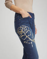Chico's Women | Sequins Rose Girlfriend Slim-Leg Jeans SEQUOIA INDIGO