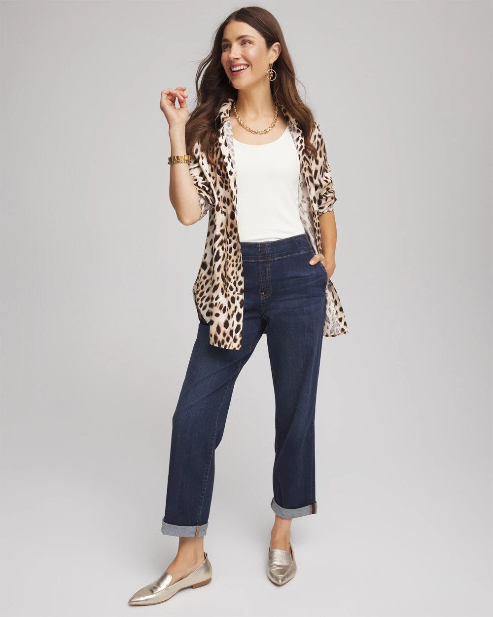 Chico's Women | Pull-On Boyfriend Cropped Jeans BRIDGE STREET INDIGO