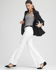 Chico's Women | Girlfriend No Stain Frayed Flared Jeans ALABASTER