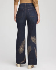 Chico's Women | Embellished High-Rise Wide-Leg Jeans MARCONI INDIGO