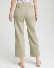 Chico's Women | Pull-On Wide-Leg Cropped Jeans WASHED SAGE