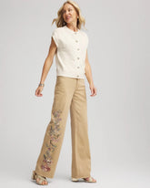 Chico's Women | Embroidered High-Rise Wide-Leg Jeans CAFE AROMA