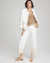 Chico's Women | Pull-On Embellished Cropped Jeans ALABASTER