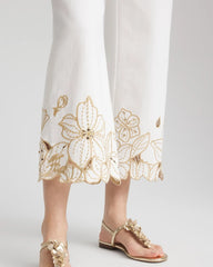 Chico's Women | Pull-On Embellished Cropped Jeans ALABASTER