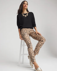 Chico's Women | Leopard Girlfriend Slim Ankle Jeans CARAMEL APPLE