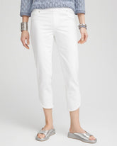 Chico's Women | No Stain Pull-On Dolphin-Hem Capri Jeans ALABASTER