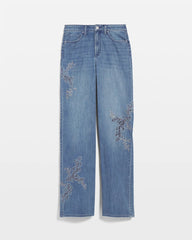 Chico's Women | Embellished High Rise Wide Leg Jeans MEERA INDIGO