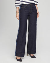 Chico's Women | Petite Frayed High-Rise Wide-Leg Jeans CEDAR RINSE