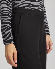Chico's Women | Textured Straight Tapered Ankle Pants BLACK