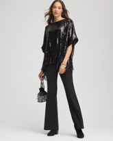 Chico's Women | Crepe Flared Trouser Pants BLACK
