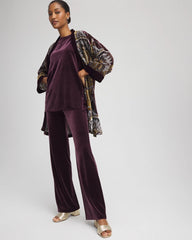 Chico's Women | Travelers™ Velvet No Tummy Pants NIGHT BLOOM