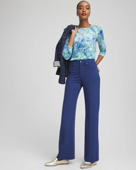 Chico's Women | Five-Pocket Wide-Leg Ponte Pants DUSKY BLUE