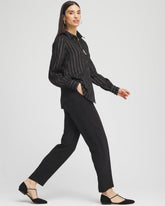 Chico's Women | Crepe Side-Zip Tapered Ankle Pants BLACK
