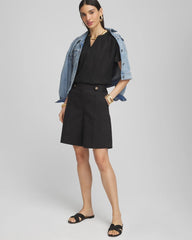 Chico's Women | Sateen Tab-Front A-line Shorts BLACK