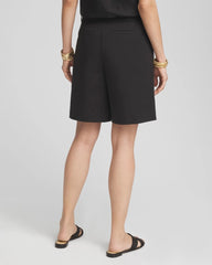 Chico's Women | Sateen Tab-Front A-line Shorts BLACK