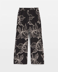 Chico's Women | Embroidered Wide-Leg Cropped Pants BLACK