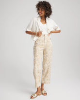 Chico's Women | Printed Cropped Straight-Leg Pants ECRU