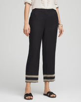 Chico's Women | Linen Elastic Waist Cropped Pants BLACK
