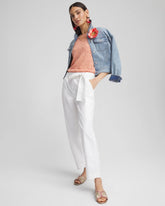 Chico's Women | Poplin Pull-On Tapered-Leg Cropped Pants ALABASTER