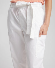 Chico's Women | Poplin Pull-On Tapered-Leg Cropped Pants ALABASTER
