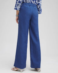 Chico's Women | Linen Trouser Flare Pants NAVAL INDIGO