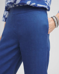 Chico's Women | Linen Trouser Flare Pants NAVAL INDIGO