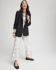 Chico's Women | Brigitte™ Floral Embroidered Wide-Leg Cropped Pants ECRU