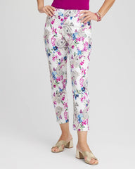 Chico's Women | Brigitte™ Paisley Floral Cropped Pants ALABASTER
