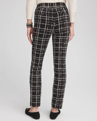Chico's Women | Brigitte Plaid Slim Ankle Pants BLACK