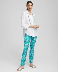 Chico's Women | Brigitte™ Tropical Slim Leg Pants SEASPRAY