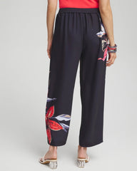 Chico's Women | Floral Print Soft Cropped Pants CLASSIC NAVY