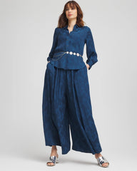 Chico's Women | Jacquard Culotte Wide-Leg Pants SEAPORT