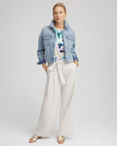 Chico's Women | Hollywood Waist Belted Linen Pants DOVE GRAY