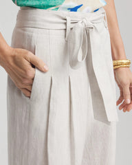 Chico's Women | Hollywood Waist Belted Linen Pants DOVE GRAY