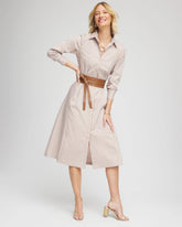 Chico's Women | Vanilla Chai Striped Shirtdress VANILLA CHAI