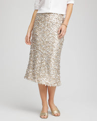 Chico's Women | Sequins Party Pencil Skirt CHAMPAGNE FIZZ