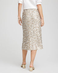 Chico's Women | Sequins Party Pencil Skirt CHAMPAGNE FIZZ