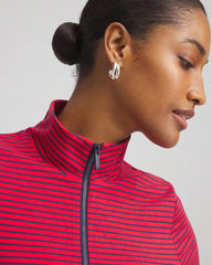 Chico's Women | Zenergy® UPF Knit Stripe Half-Zip Dress RED GLOW