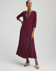 Chico's Women | Seamed Crepe Maxi Dress DEEP CHIANTI