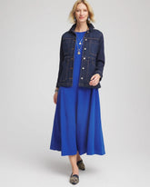 Chico's Women | Seamed Crepe Maxi Dress COBALT STONE