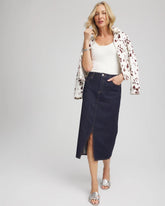 Chico's Women | High-Rise Straight Stretch-Denim Skirt CEDAR RINSE
