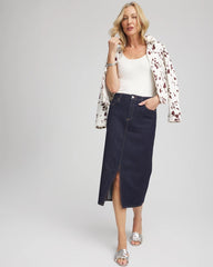 Chico's Women | High-Rise Straight Stretch-Denim Skirt CEDAR RINSE