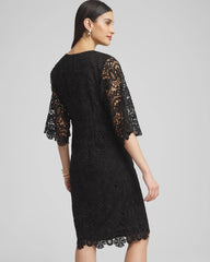 Chico's Women | Lace Shift Dress BLACK