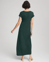 Chico's Women | Dolman-Sleeve Ponte Maxi Dress DARKEST SPRUCE