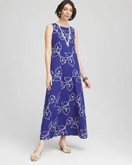 Chico's Women | Embroidered Sleeveless Maxi Dress BLUE CASA