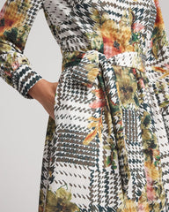 Chico's Women | Artisanal Floral Print Maxi Shirtdress ECRU