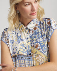 Chico's Women | Floral Patchwork Short Shirtdress ECRU