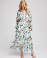 Chico's Women | Georgette Tie-Front Maxi Dress ECRU