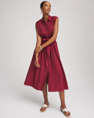 Chico's Women | Smocked-Waist Shirtdress RUSSET RED