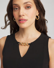 Chico's Women | Travelers™ Jersey Knit Chain-Trim Jumpsuit BLACK